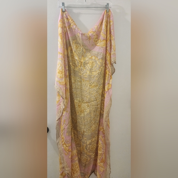 Versacce Pink and Gold Patterned Dress, 52"×52". - Picture 1 of 6